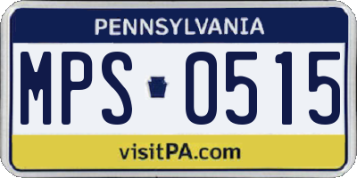 PA license plate MPS0515