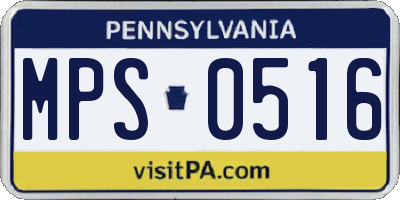 PA license plate MPS0516