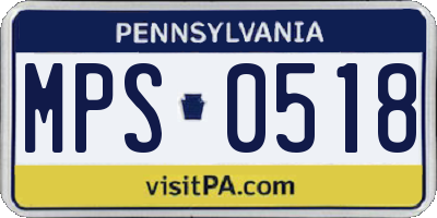 PA license plate MPS0518
