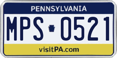 PA license plate MPS0521