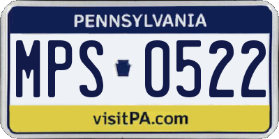 PA license plate MPS0522