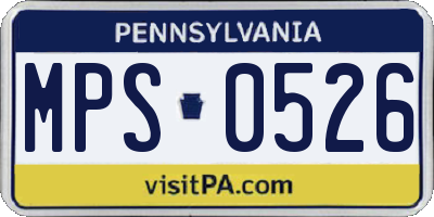 PA license plate MPS0526