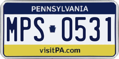 PA license plate MPS0531