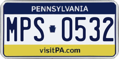 PA license plate MPS0532