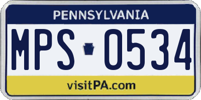 PA license plate MPS0534