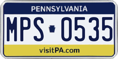 PA license plate MPS0535