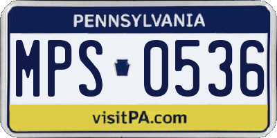 PA license plate MPS0536