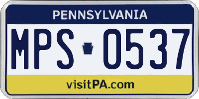 PA license plate MPS0537