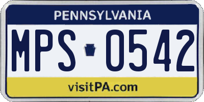 PA license plate MPS0542