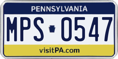 PA license plate MPS0547