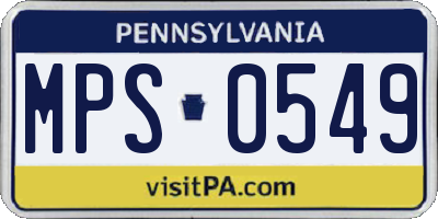 PA license plate MPS0549