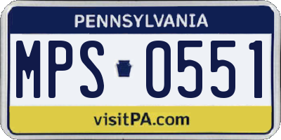 PA license plate MPS0551