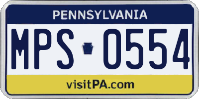 PA license plate MPS0554