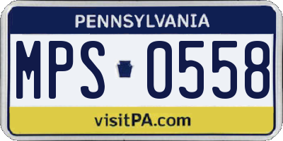 PA license plate MPS0558
