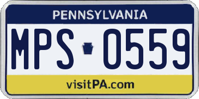 PA license plate MPS0559