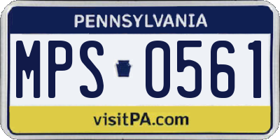 PA license plate MPS0561