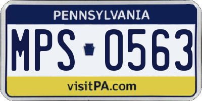 PA license plate MPS0563