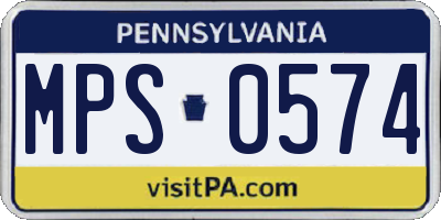 PA license plate MPS0574