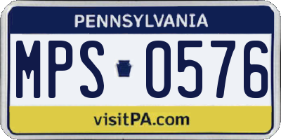 PA license plate MPS0576