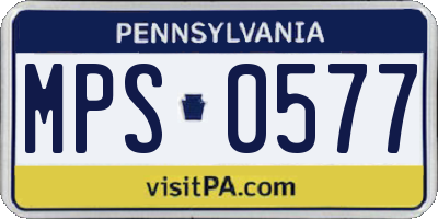 PA license plate MPS0577