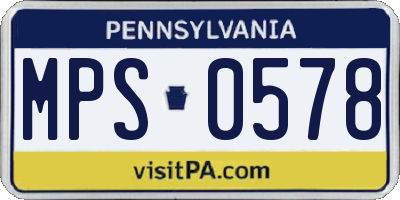 PA license plate MPS0578