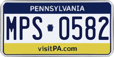 PA license plate MPS0582