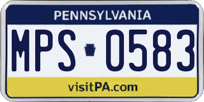 PA license plate MPS0583