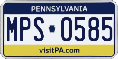 PA license plate MPS0585
