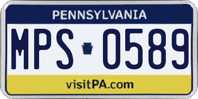 PA license plate MPS0589
