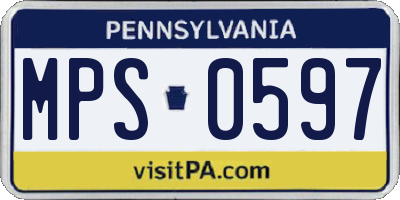 PA license plate MPS0597