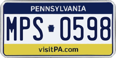 PA license plate MPS0598