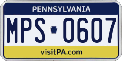 PA license plate MPS0607