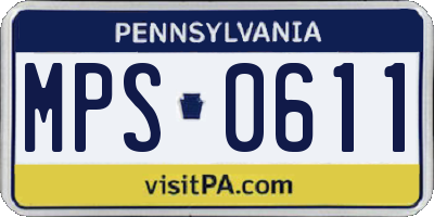PA license plate MPS0611