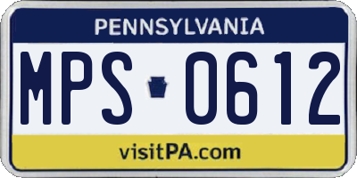 PA license plate MPS0612