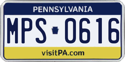 PA license plate MPS0616