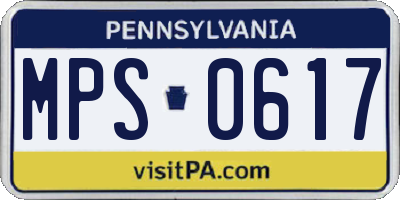 PA license plate MPS0617