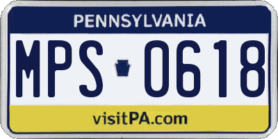 PA license plate MPS0618