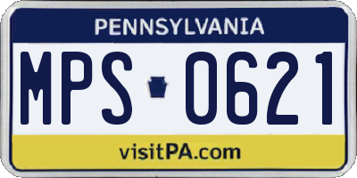 PA license plate MPS0621