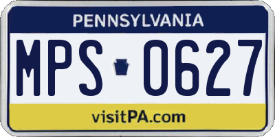 PA license plate MPS0627