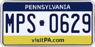 PA license plate MPS0629