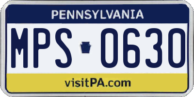 PA license plate MPS0630