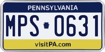 PA license plate MPS0631