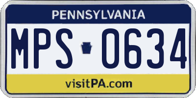 PA license plate MPS0634
