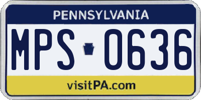 PA license plate MPS0636