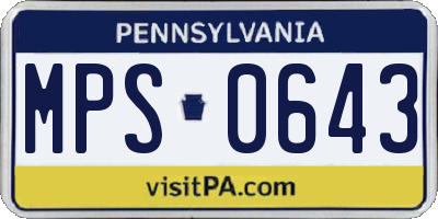 PA license plate MPS0643