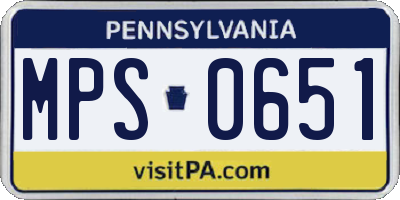 PA license plate MPS0651