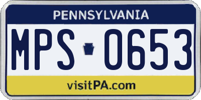 PA license plate MPS0653