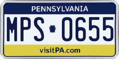 PA license plate MPS0655