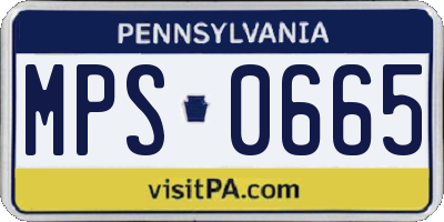 PA license plate MPS0665