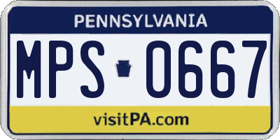PA license plate MPS0667